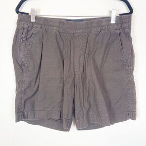 Abercrombie & Fitch Men's L Linen Blend Elastic Waist‎ Chocolate Brown Shorts